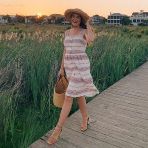 Gal Meets Glam Ashton Pink Stripe Mini Dress NEW